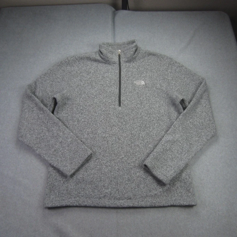 The North Face Sweater Mens Large Gray Heather Gordon Lyons 1/4‎ Zip Fleece